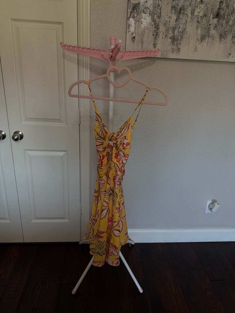 Cupshe Yellow Floral Print Cut-Out Mini Dress